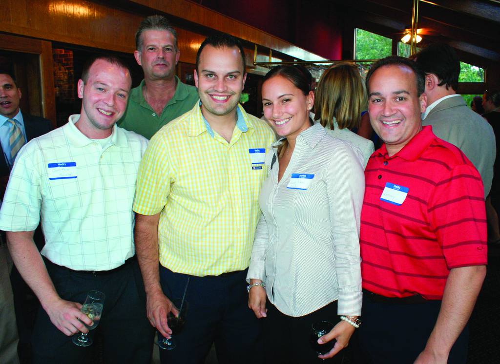 MEDIAPEEL MAKES NETWORKING FUN: Pictured are members of the Mediapeel family, Dan Mercer, Tim Snow, Mike Mota, Amanda D'Amore and Anthony Gemma during last week's networking night at Twin Oaks.