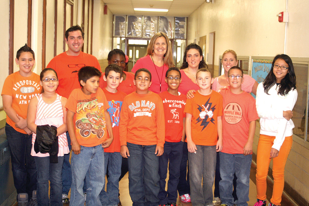 STADIUM SCHOOL GOES ORANGE FOR NO KID HUNGRY: Principal Cheri Sacco was thrilled to see her staff and students raising awareness of childhood hunger for Go Orange Day on Sept. 27.