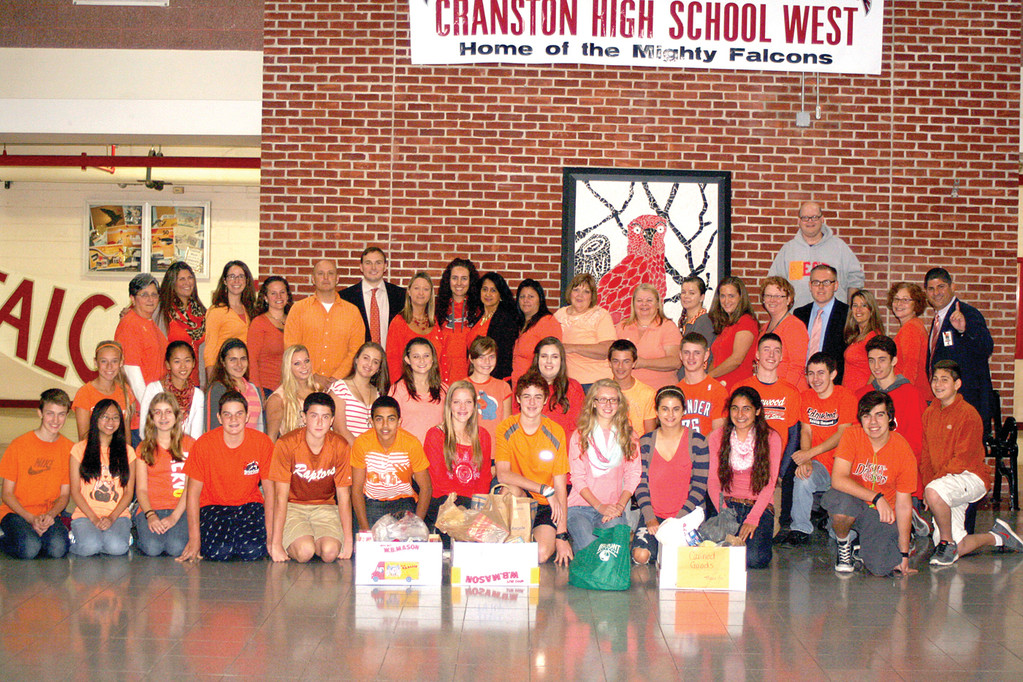 WEST SUPPORTS GO ORANGE DAY: The staff and students at Cranston High School West added Go Orange Day to their busy schedule of charitable giving events throughout the year.