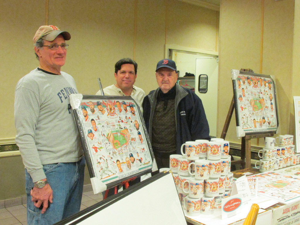 FAMED CARTOONIST: Cranston native and famed sports cartoonist-artist Frank Galasso, second left, will be on hand Jan. 31 during the 39th annual Cranston Sports Collectors show.