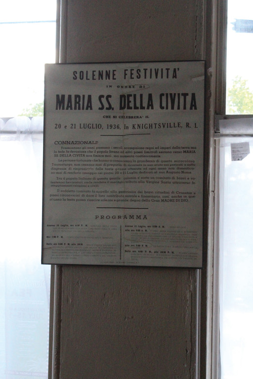 PIECE OF THE PAST: This poster, written in Italian, announces the 1936 edition of St. Mary’s Feast.