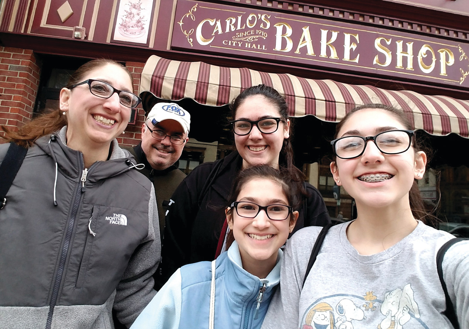 BIG FANS: A stop at the Hoboken bakery, Carlo's Bake Shop, the original location of television's hit show, "Cake Boss" was a great way to start out Day Two of our whirlwind trip. Despite finding a $45 parking ticket on our windshield when we got back to the car, we were still happy we made it a point to stop at the bakery where we all enjoyed some delicious sweet treats. We utilized some of our extra spending money, which had put aside for experiencing some of the local foods.