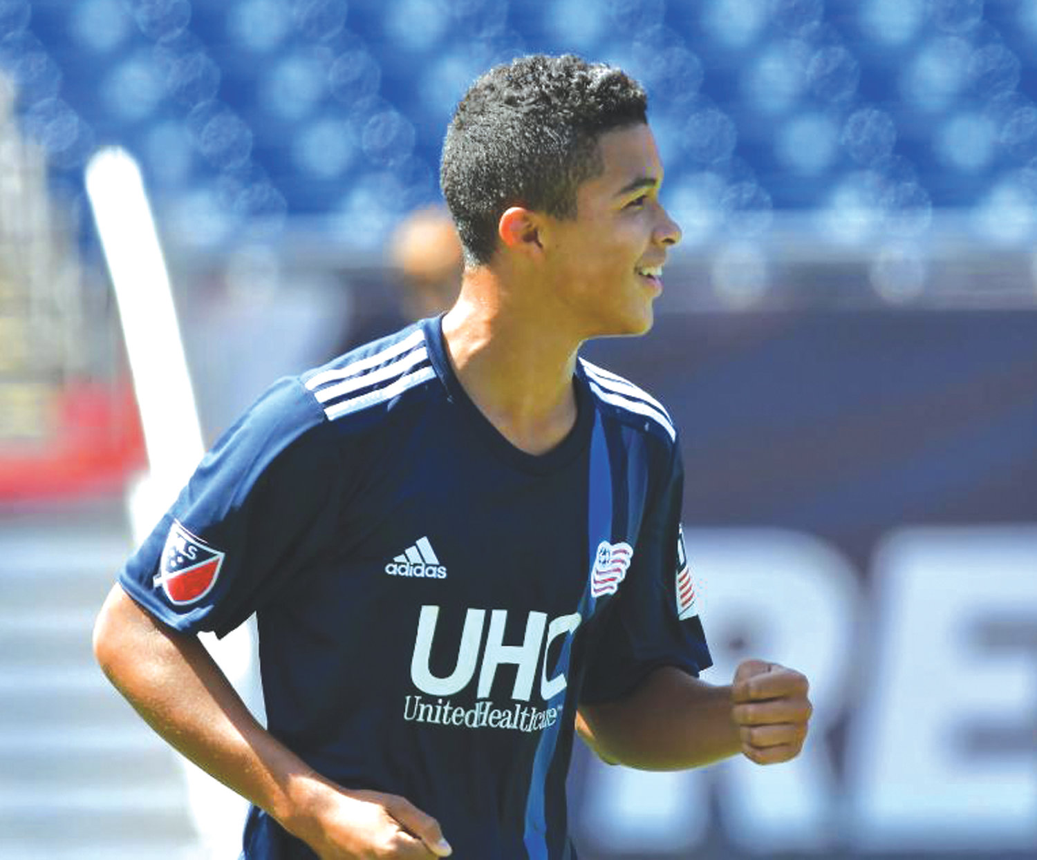 NEW KID IN TOWN: Cranston native Damian Rivera during his time with the New England Revolution Academy, a youth development camp which helps prepare young soccer prospects for the professional game. Rivera, 17, is set to begin his professional career with the big club this season after signing a homegrown contract last November. He is the youngest player currently on the Revolution roster and is the second Rhode Island native to join the team.