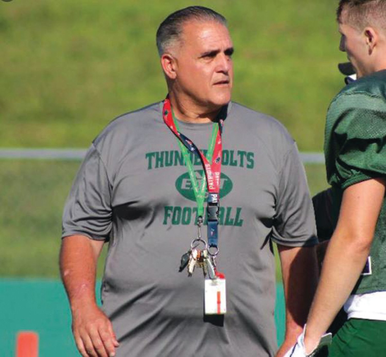 STEPPING AWAY: Cranston East football coach Tom Centore during the 2019 season. (Herald file photos)