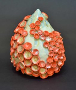 “Barnacles” from 2020 Art of the Ocean State by Laura White Carpenter – Porcelain & Seaglass Sculpture