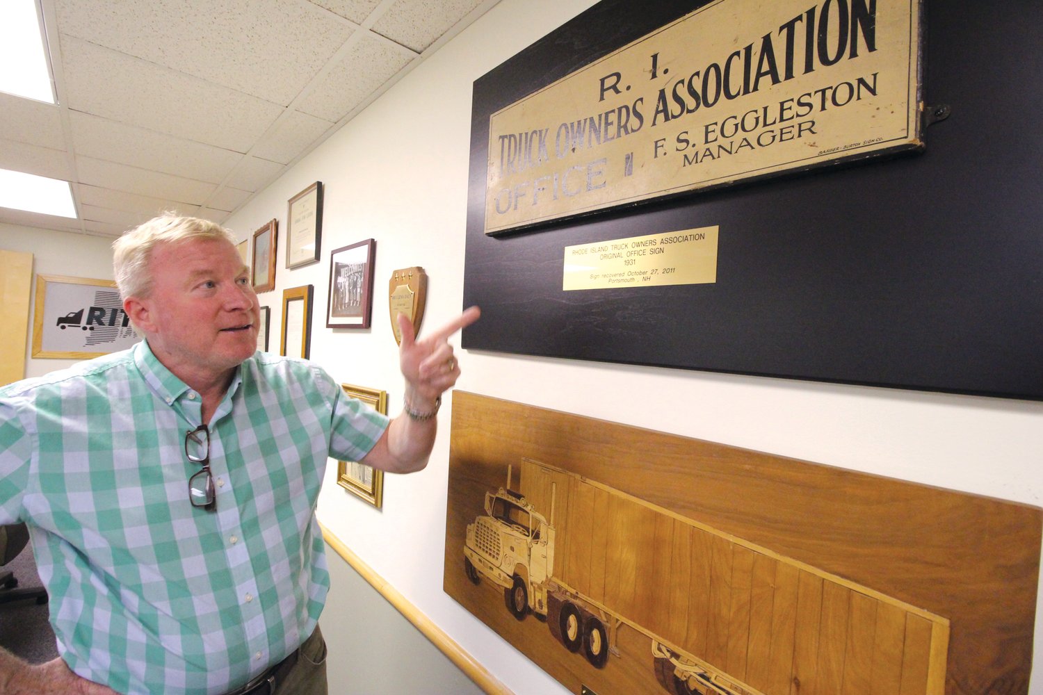 THERE TO HELPER TRUCKERS: Chris Maxwell is president and CEO of the Rhode Island Trucking Association, which started in 1931. The organization has offices in Pawtucket, but will soon be moving to Bald Hill Road in Warwick.