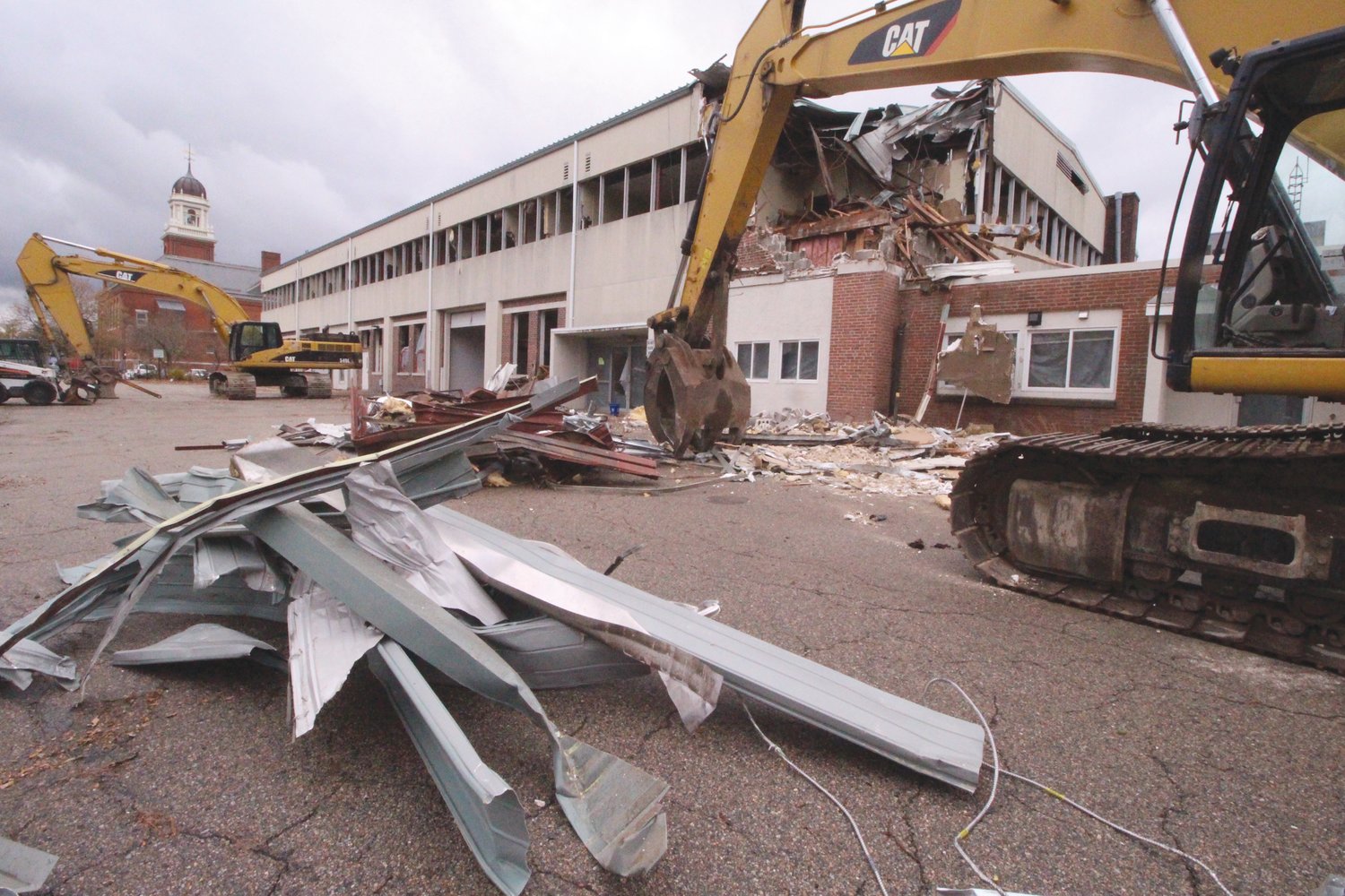 COMING DOWN: Demolition of City Hall Annex started Monday.