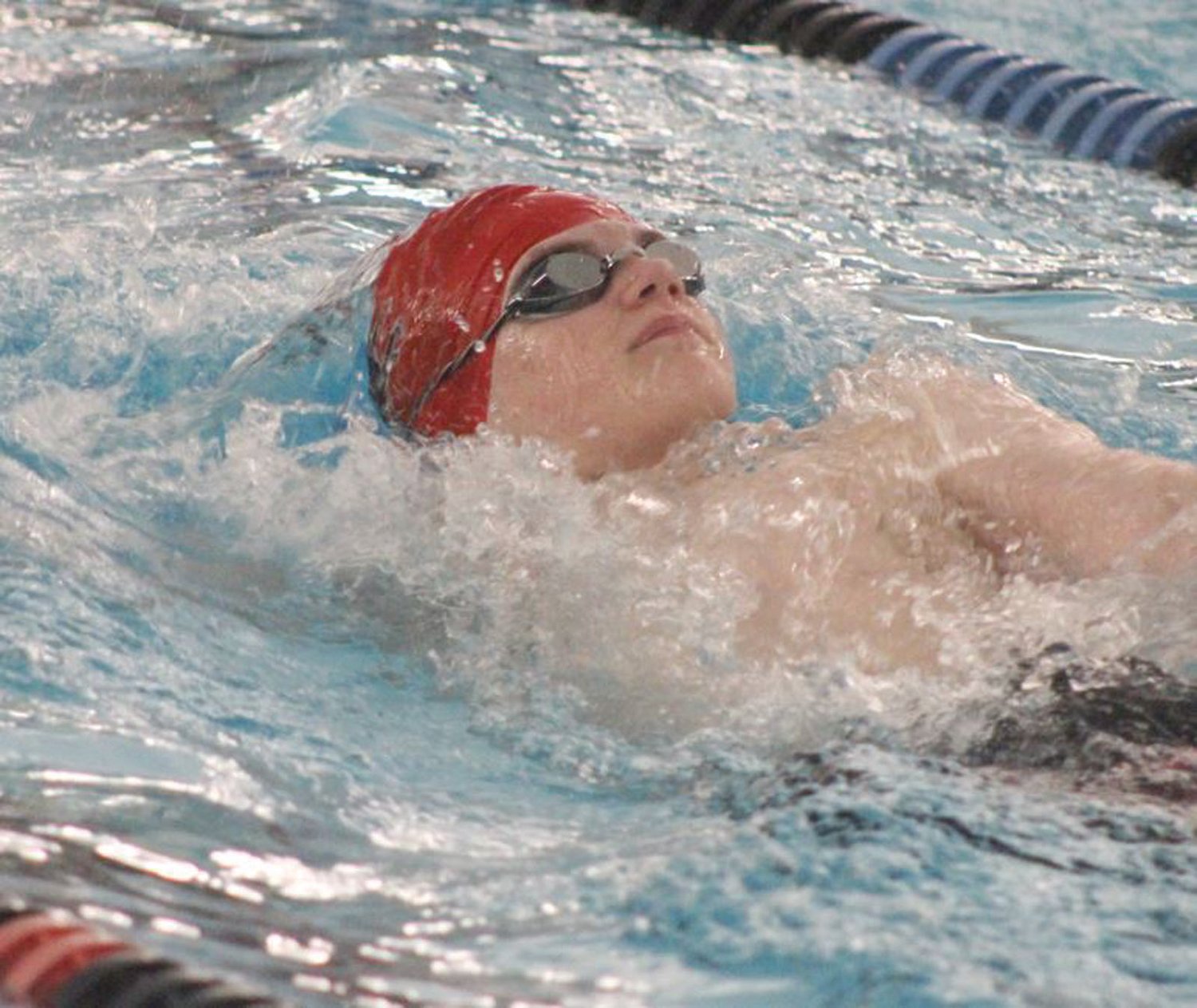 IN THE POOL: Cranston West’s Alexander Tremblay  on Monday against Wheeler.