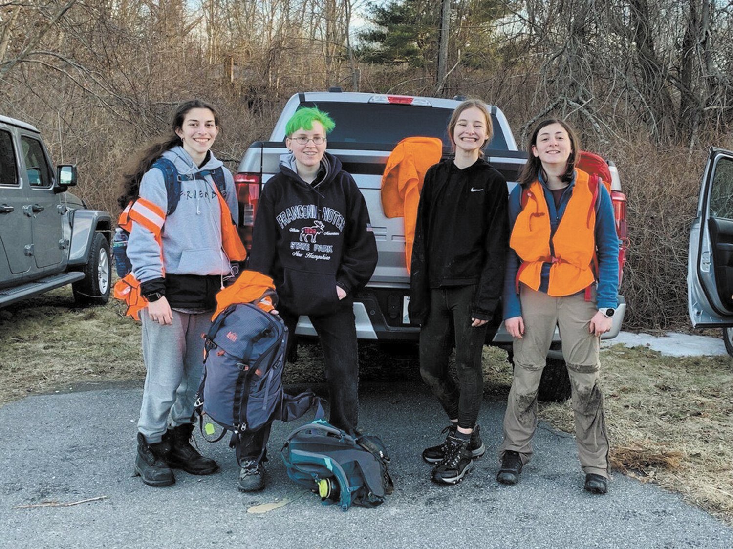 Emma Capirchio pictured with other members of her Troop after a 20 mile hike.