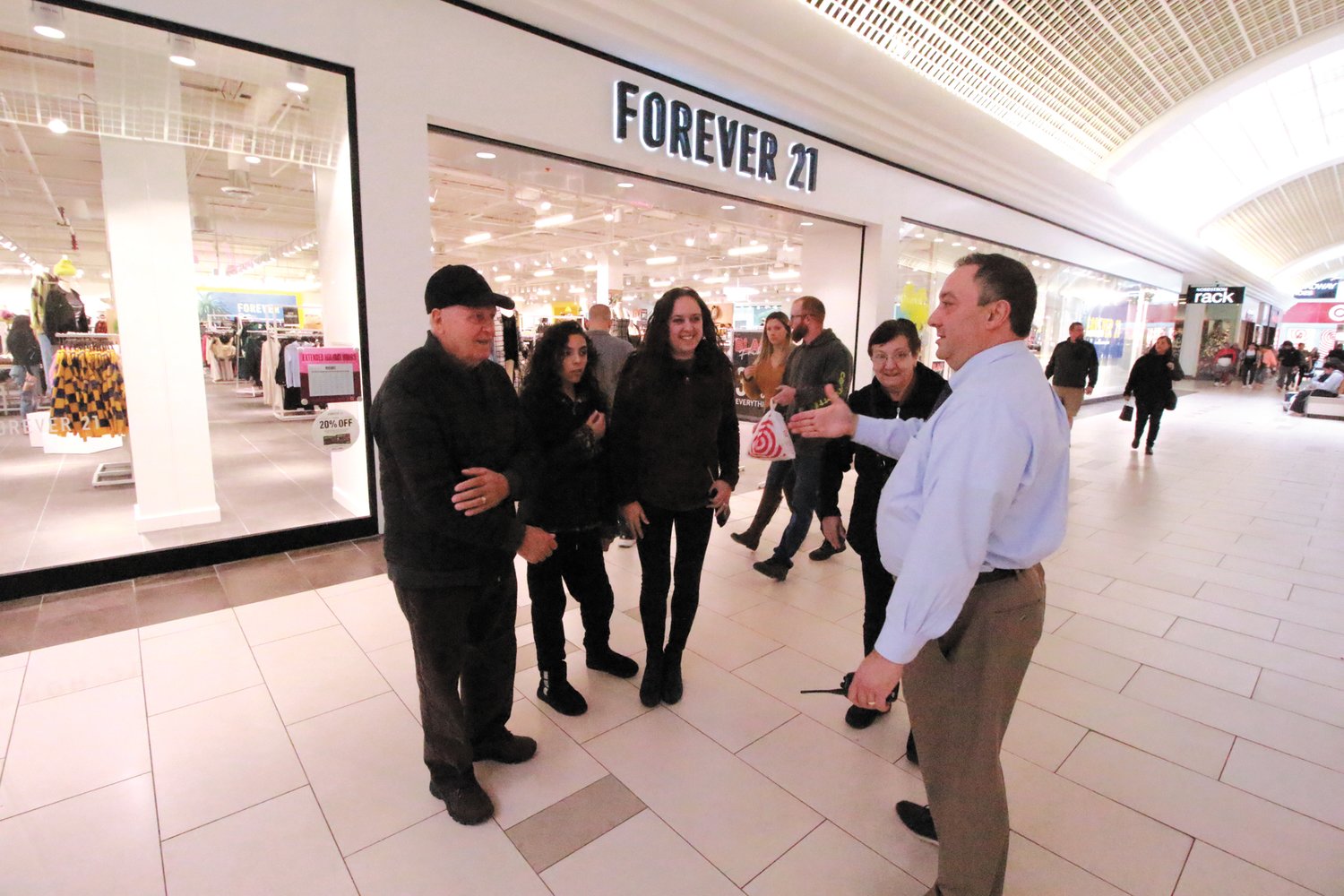 IT’S NOT ALL ABOUT SHOPPING:  Frequently Warwick Mall Manager Domenic Schiavone finds himself running across friends while walking the mall. That’s one of the appeals of the mall. “It’s Rhode Island,” he says.