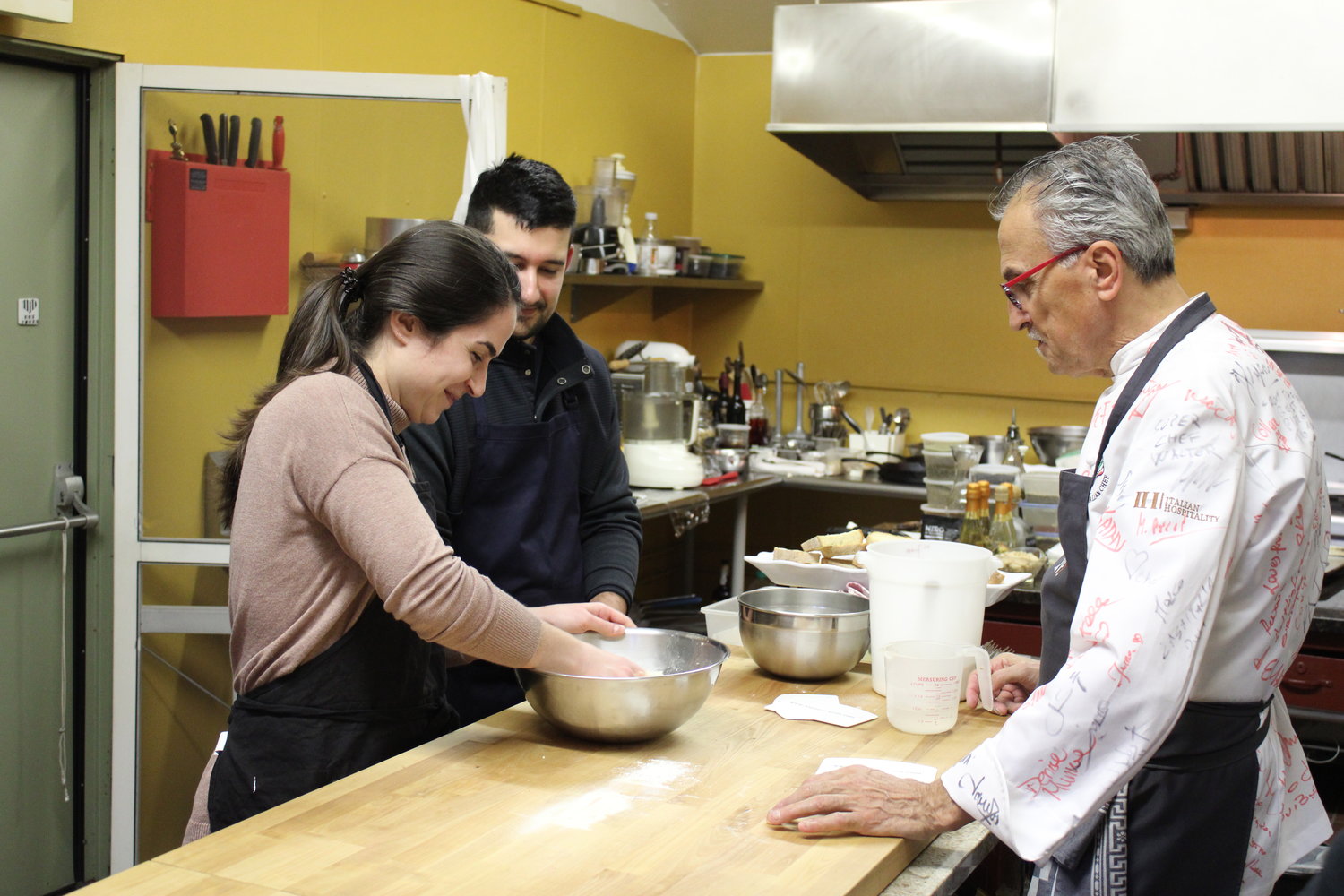 YOU CAN DOUGH IT: Maggie Simeone tries her hand at making fresh gnocchi with instruction from Chef Walter.