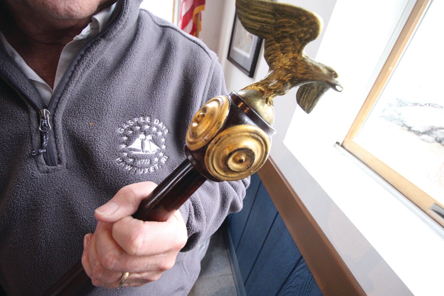 Ceremonial mace used in Gaspee Parade
