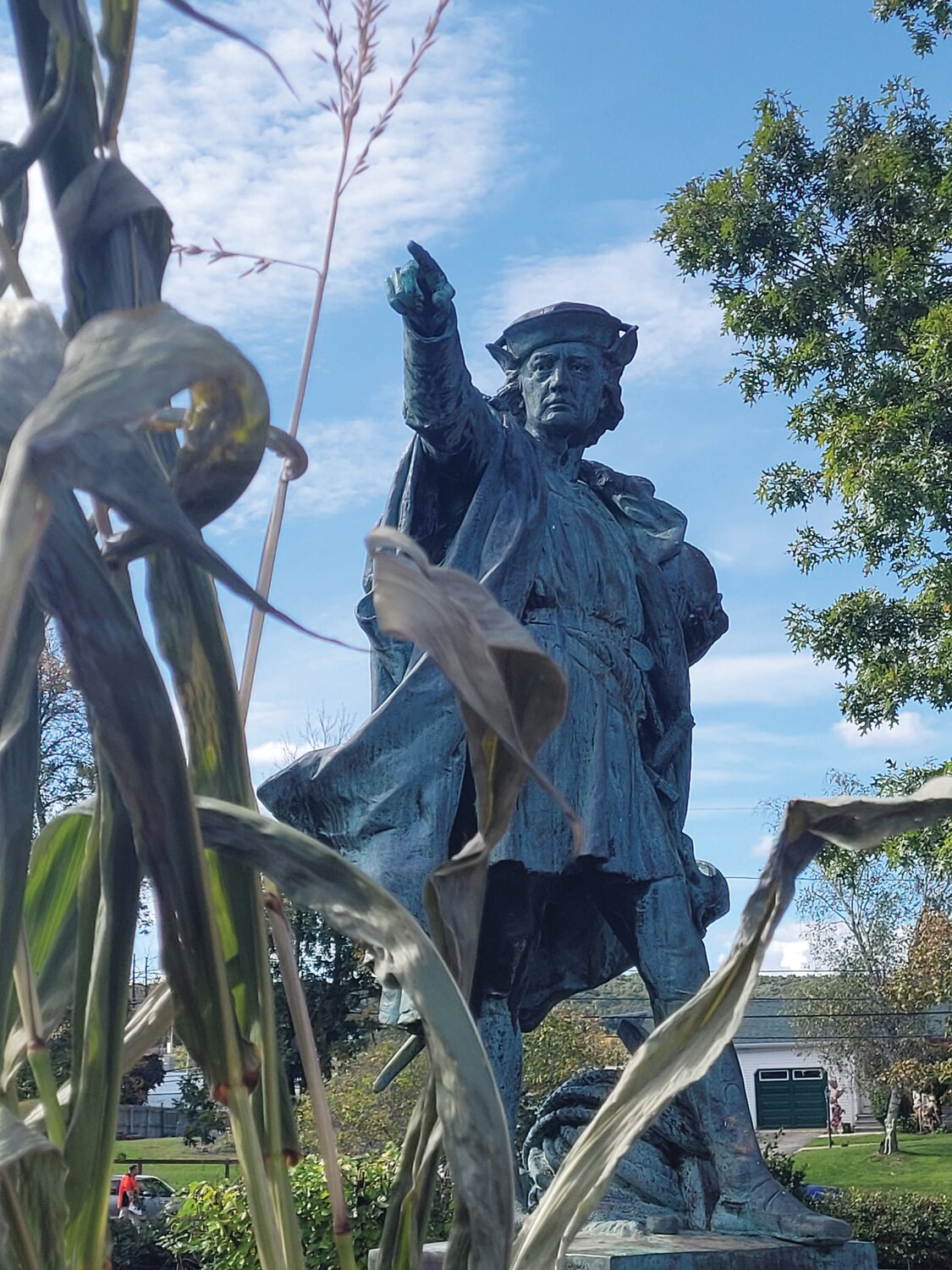 Columbus unveiled in Johnston